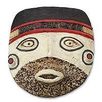 Máscara Cultura Nazca: nazca: bandas, círculos y expresión frontal