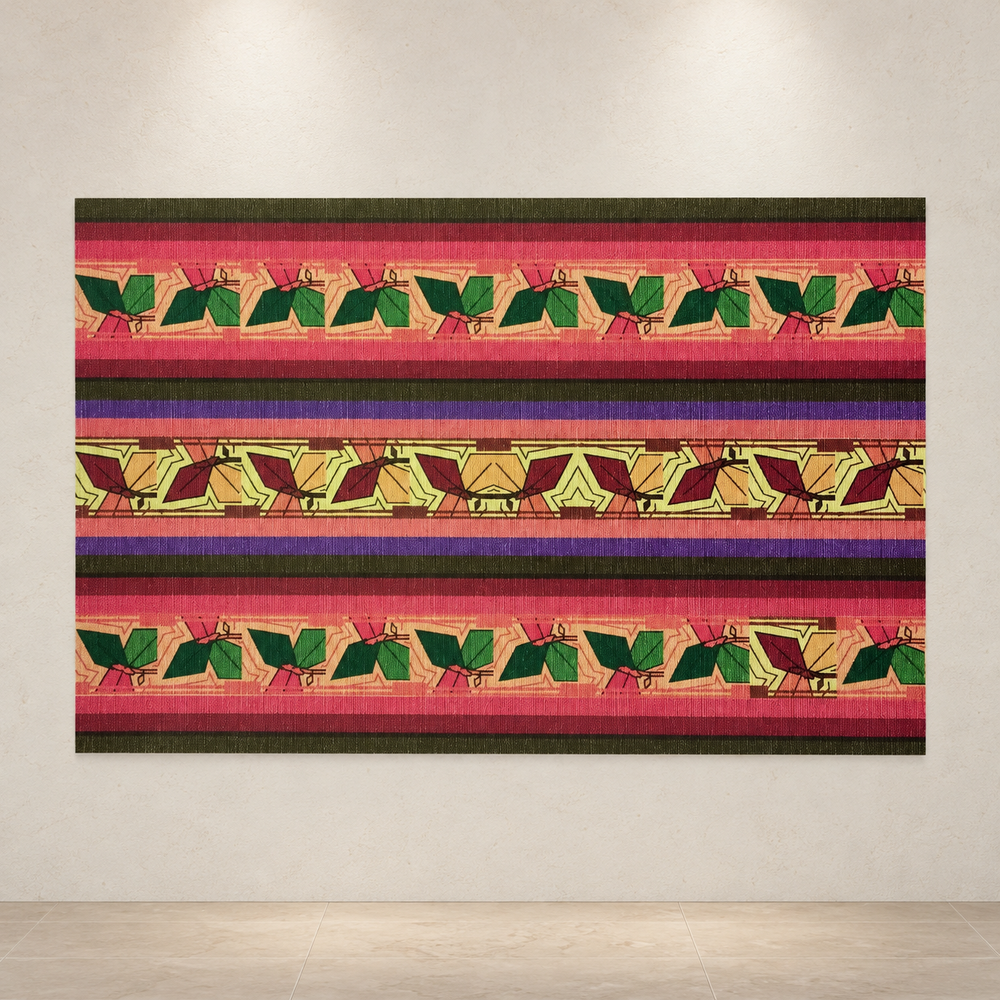 Cuadro Frisos de Color · ambientación museográfica del diseño; ambientación digital del área pintada basada en la fotografía original. No acredita enmarcado ni elementos del escenario.