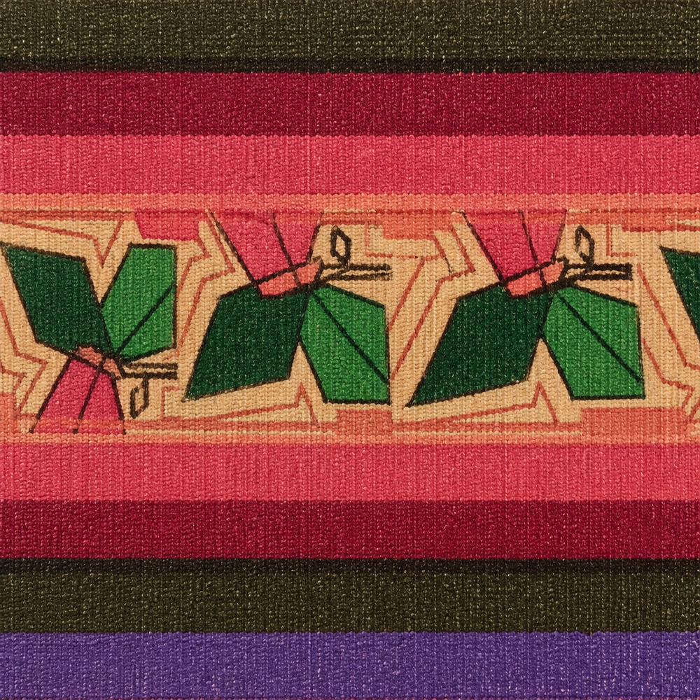Cuadro Frisos de Color · detalle de la banda verde superior; ambientación digital del área pintada basada en la fotografía original. No acredita enmarcado ni elementos del escenario.