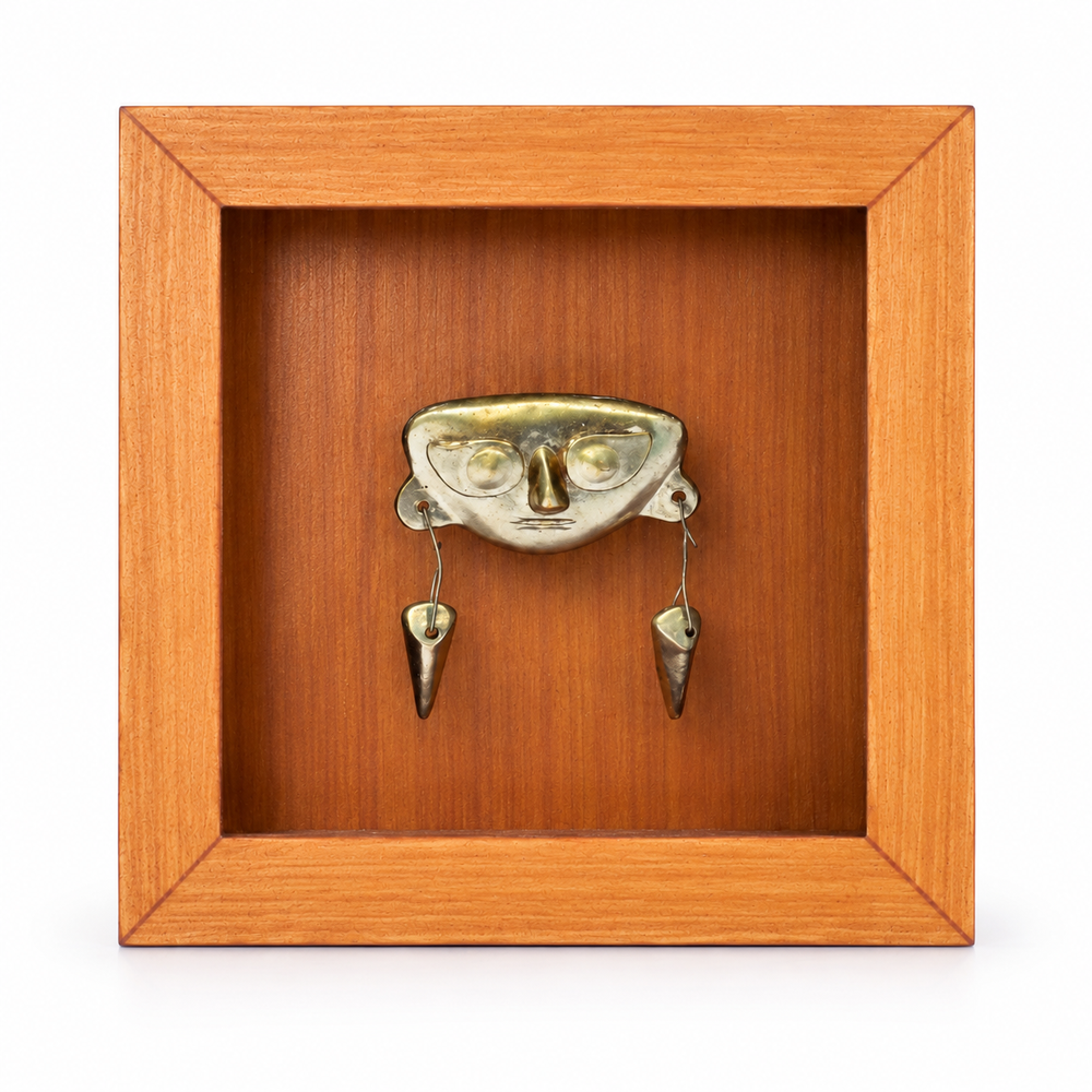 Mini Lambayeque — vista frontal, Shadow Box Mini de MDF 7 × 7 × 2,2 cm; edición digital basada en la fotografía del producto.