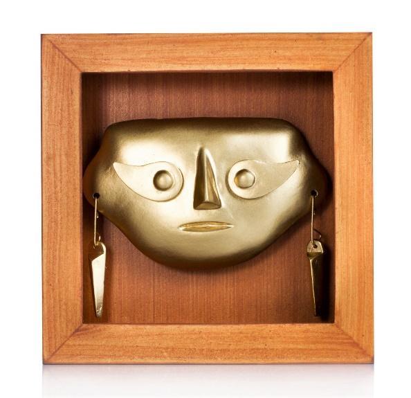 Mini Máscara Lambayeque en Shadow Box MDF