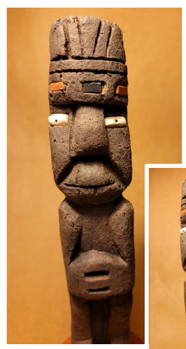Tótem Wari Amuleto 1 (TW-01): un rostro vertical sobre una base circular