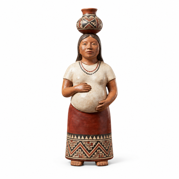 Escultura Ceremonial Madre Gestante Portadora de Tinaja