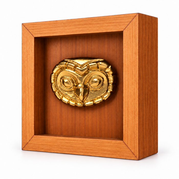 Lechuza Mochica · Mini Shadow Box 7 × 7 cm
