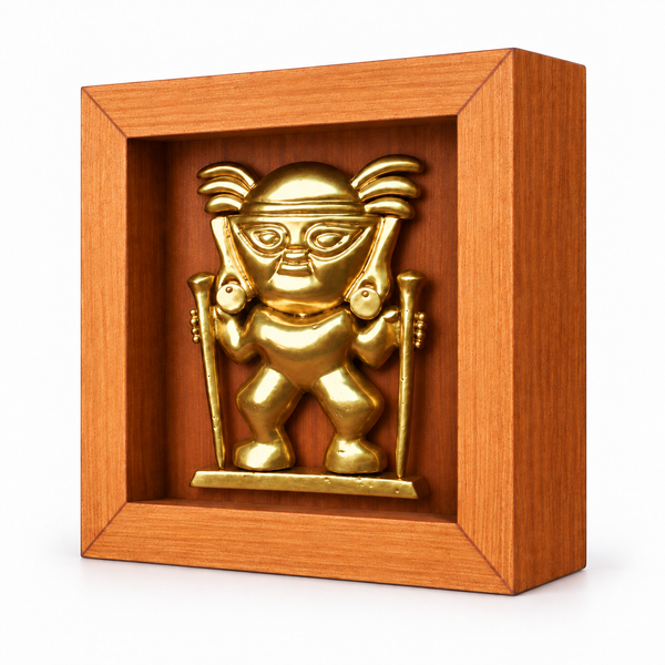 Señor con Báculos · Shadow Box 17 × 17 cm